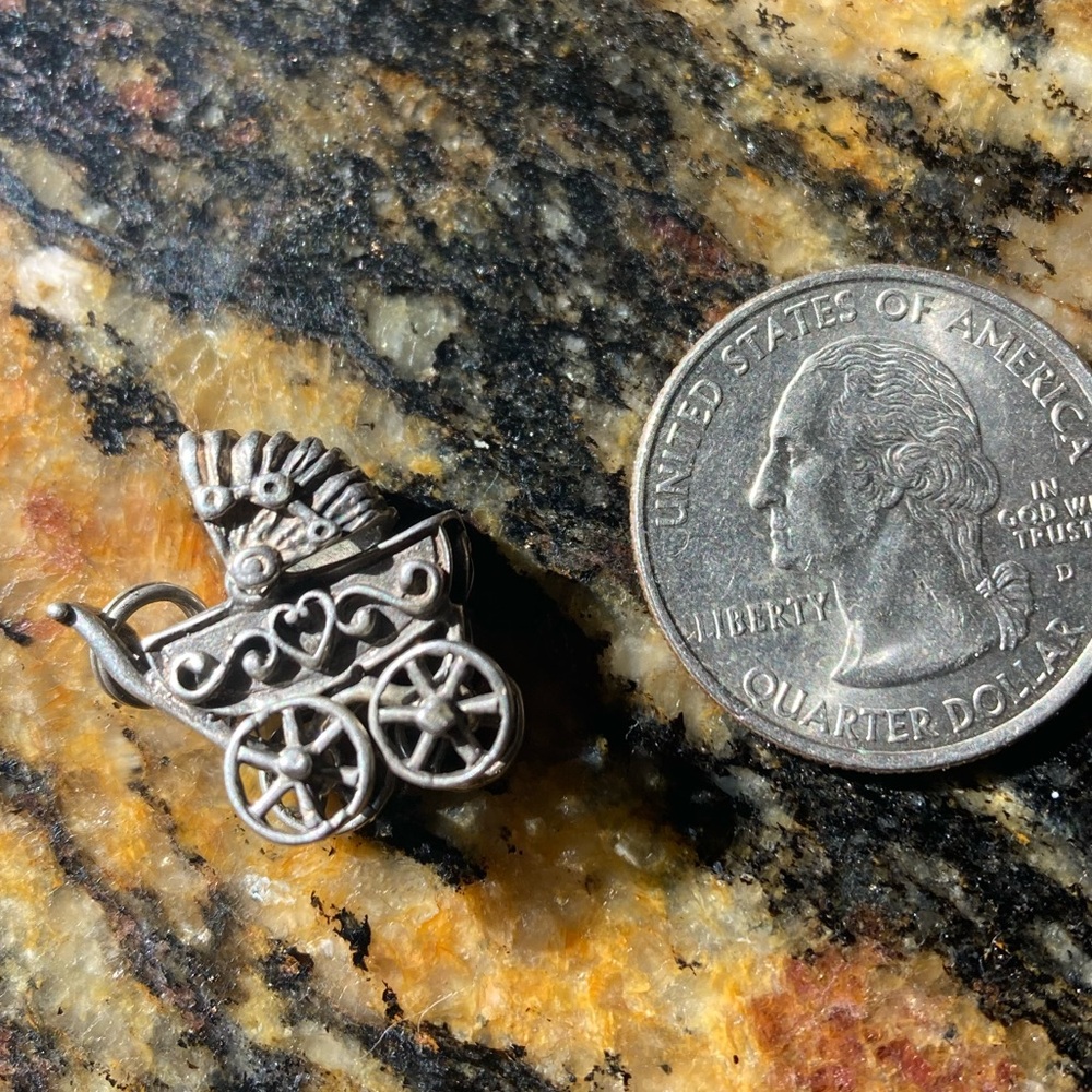 Sterling Silver Charm Bracelet Necklace baby carriage